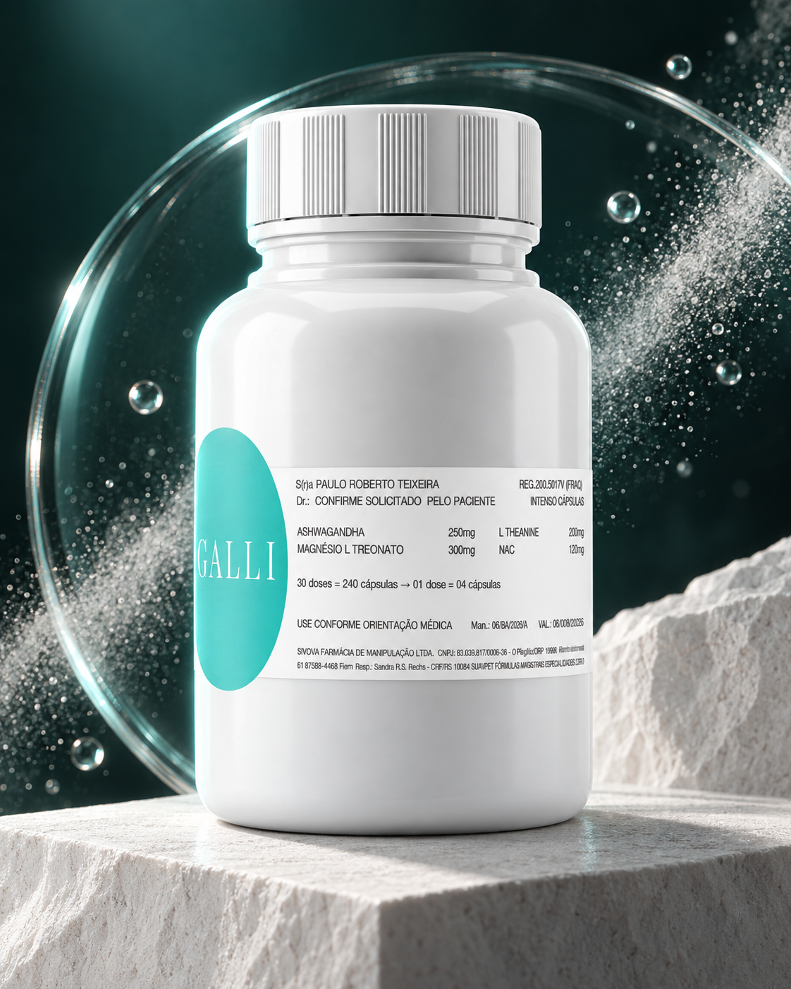 Display do frasco personalizado Galli Beauty Pharma